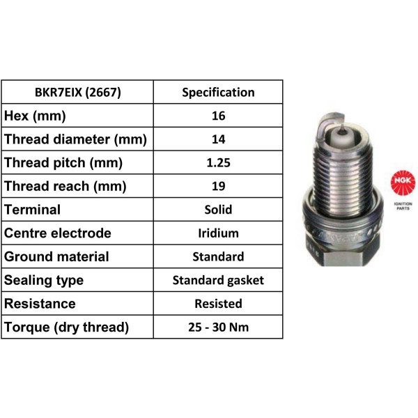 NGK NGK Spark Plug BKR7EIX Iridium Plugs [Box 4]